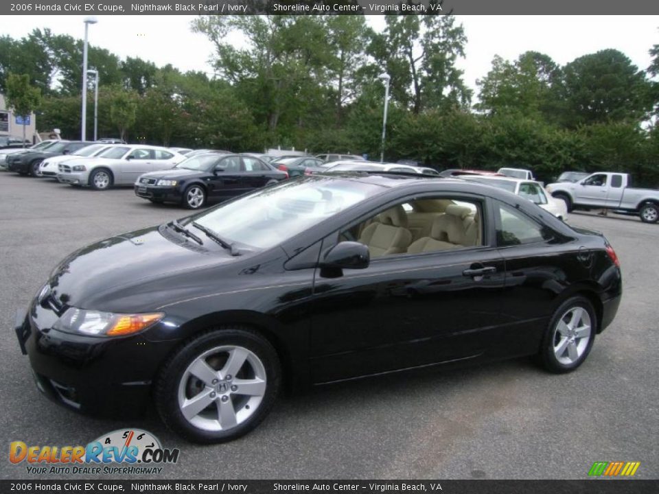 2006 Honda Civic EX Coupe Nighthawk Black Pearl / Ivory Photo #1