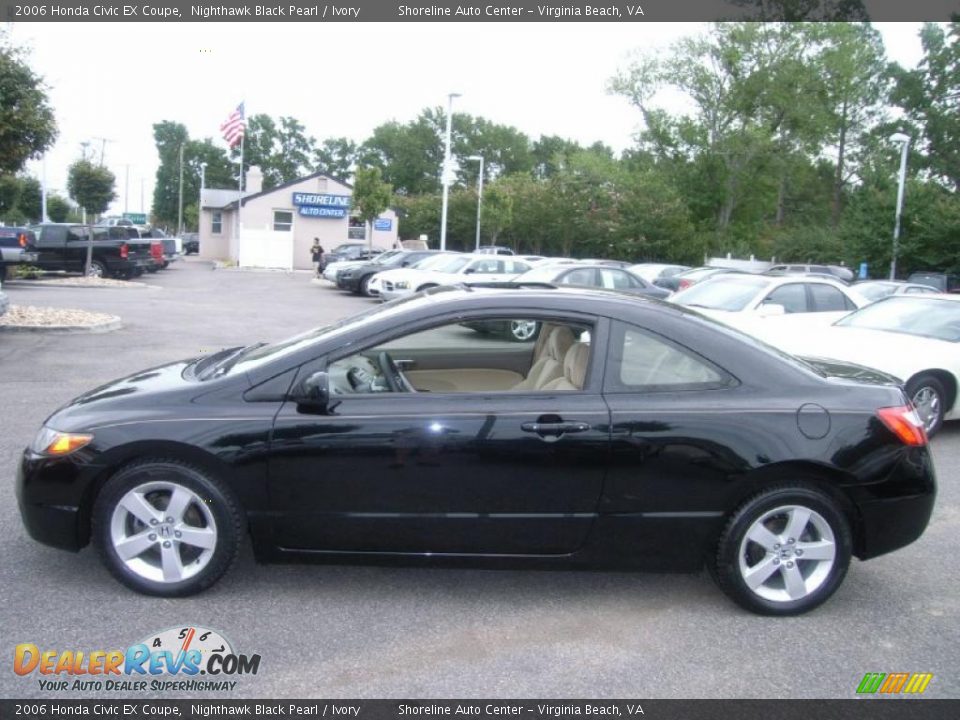 2006 Honda Civic EX Coupe Nighthawk Black Pearl / Ivory Photo #2