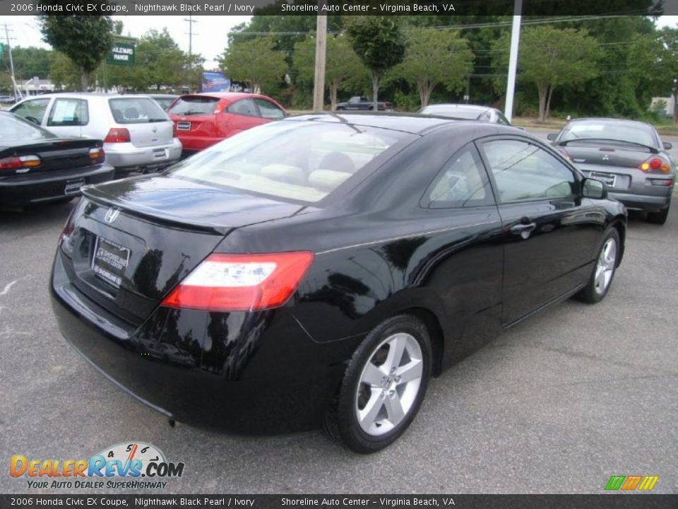 2006 Honda Civic EX Coupe Nighthawk Black Pearl / Ivory Photo #5