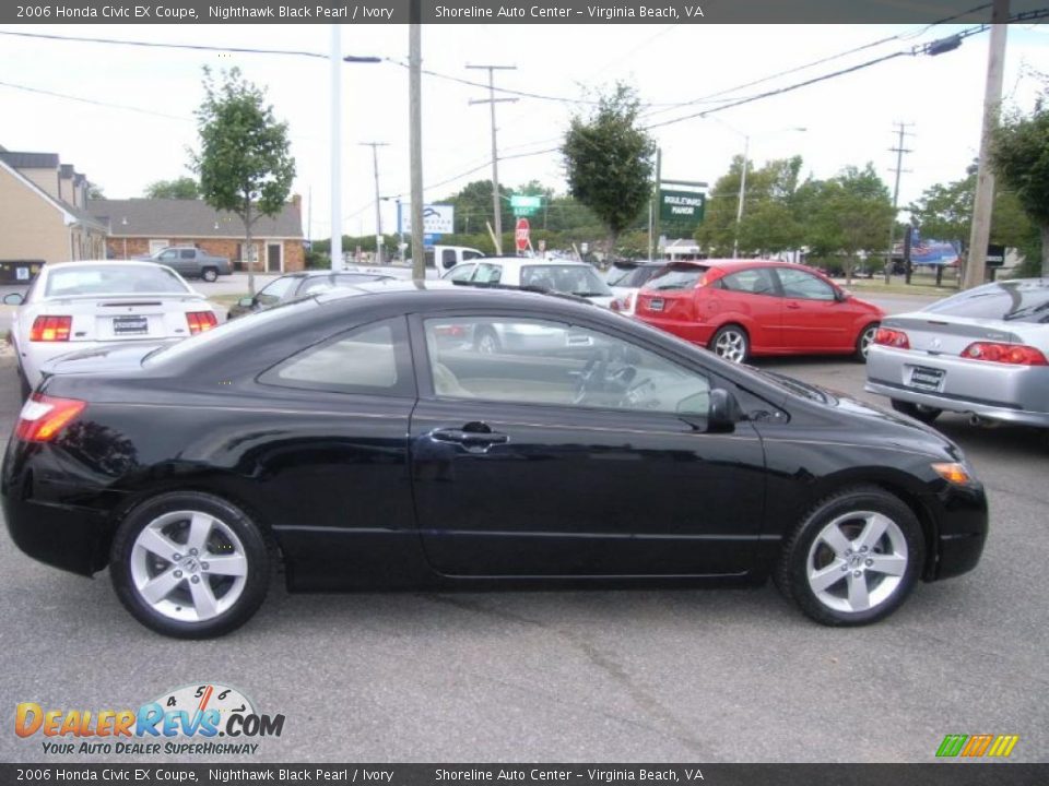 2006 Honda Civic EX Coupe Nighthawk Black Pearl / Ivory Photo #6