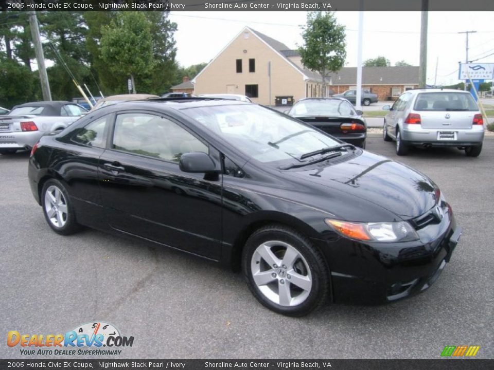 2006 Honda Civic EX Coupe Nighthawk Black Pearl / Ivory Photo #7