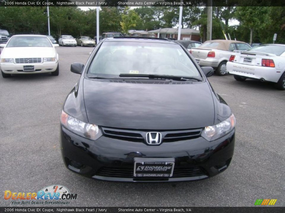 2006 Honda Civic EX Coupe Nighthawk Black Pearl / Ivory Photo #8