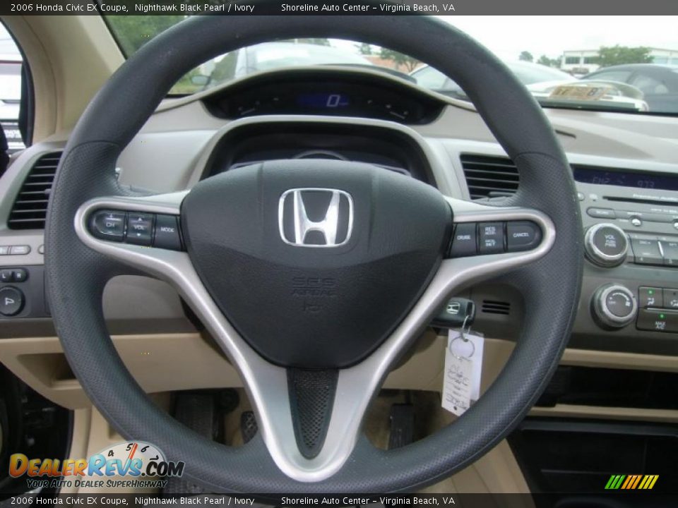 2006 Honda Civic EX Coupe Nighthawk Black Pearl / Ivory Photo #18
