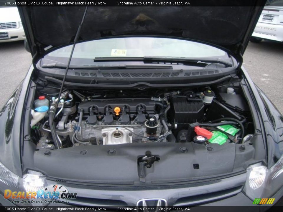 2006 Honda Civic EX Coupe Nighthawk Black Pearl / Ivory Photo #22