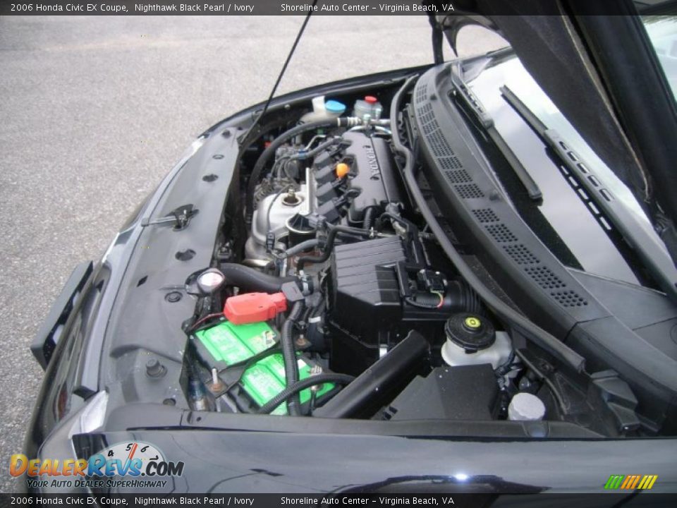2006 Honda Civic EX Coupe Nighthawk Black Pearl / Ivory Photo #23