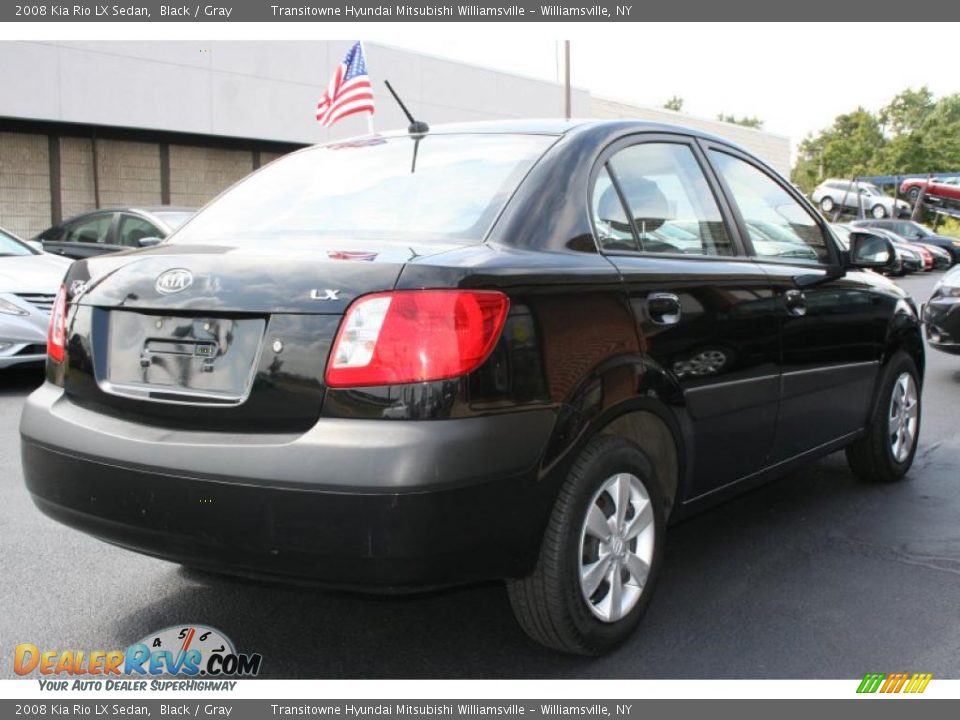 2008 Kia Rio LX Sedan Black / Gray Photo #2