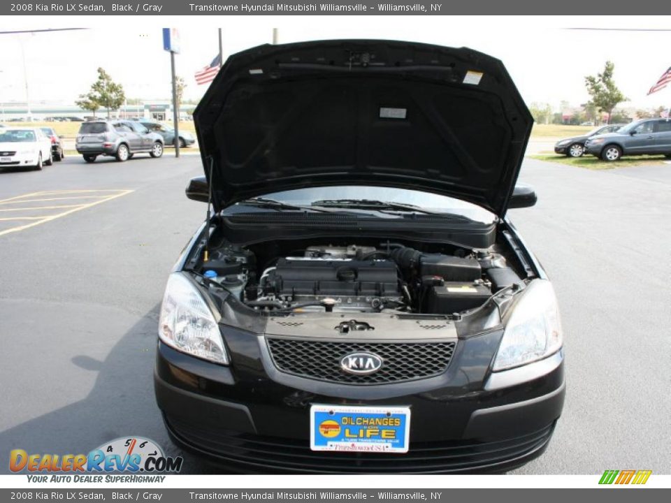 2008 Kia Rio LX Sedan Black / Gray Photo #8