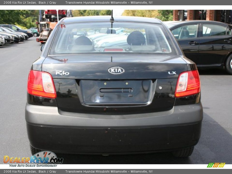 2008 Kia Rio LX Sedan Black / Gray Photo #12