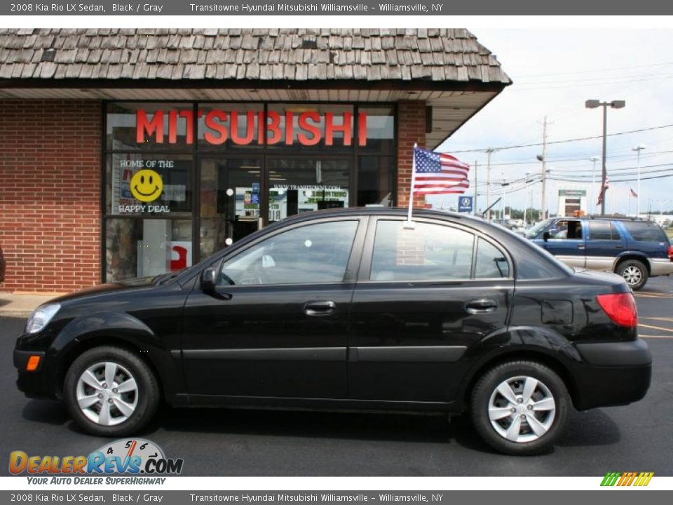 2008 Kia Rio LX Sedan Black / Gray Photo #13