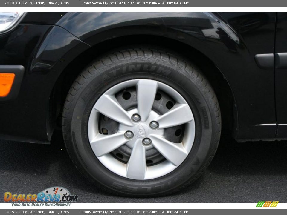 2008 Kia Rio LX Sedan Black / Gray Photo #14