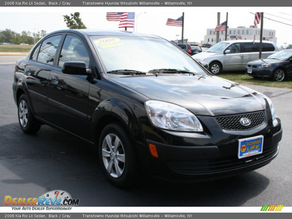 2008 Kia Rio LX Sedan Black / Gray Photo #15