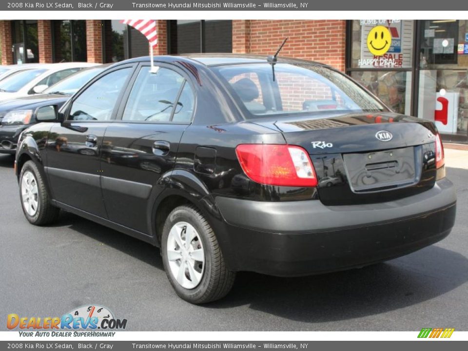 2008 Kia Rio LX Sedan Black / Gray Photo #16