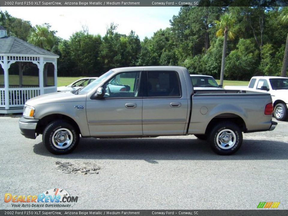 2002 Ford F150 XLT SuperCrew Arizona Beige Metallic / Medium Parchment Photo #8