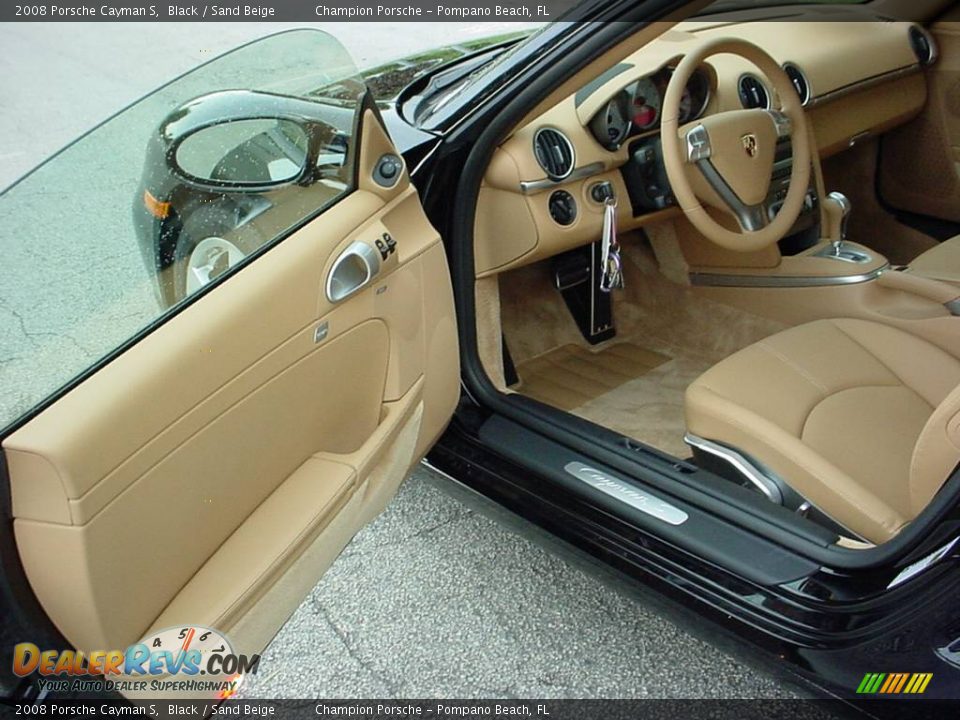 2008 Porsche Cayman S Black / Sand Beige Photo #9
