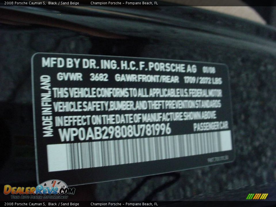 2008 Porsche Cayman S Black / Sand Beige Photo #17