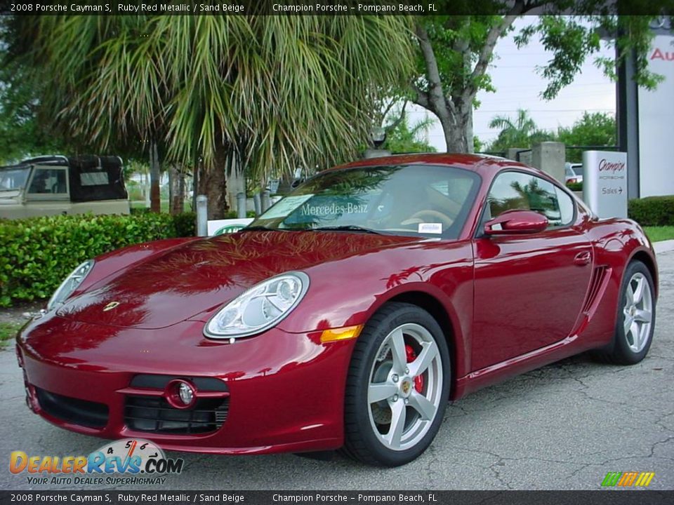 2008 Porsche Cayman S Ruby Red Metallic / Sand Beige Photo #7