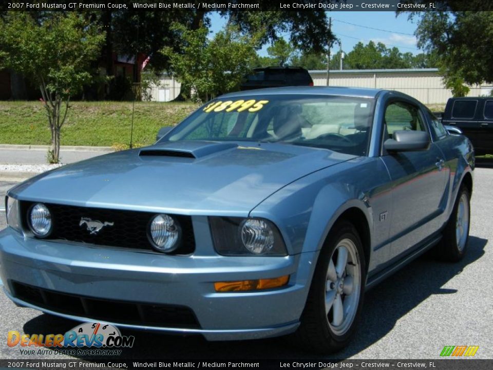 2007 Ford Mustang GT Premium Coupe Windveil Blue Metallic / Medium Parchment Photo #1