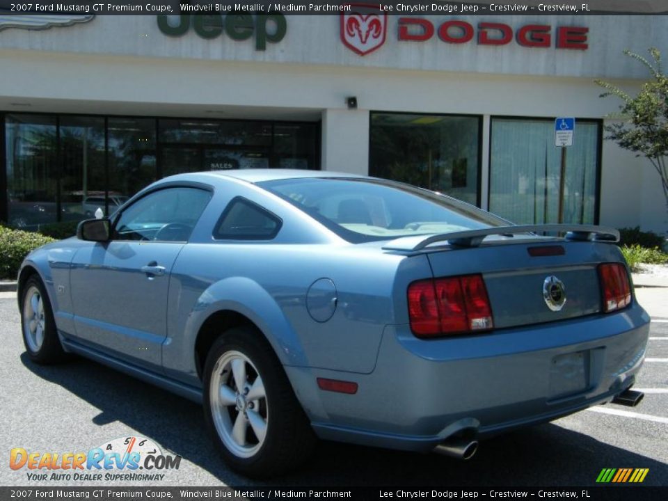 2007 Ford Mustang GT Premium Coupe Windveil Blue Metallic / Medium Parchment Photo #3