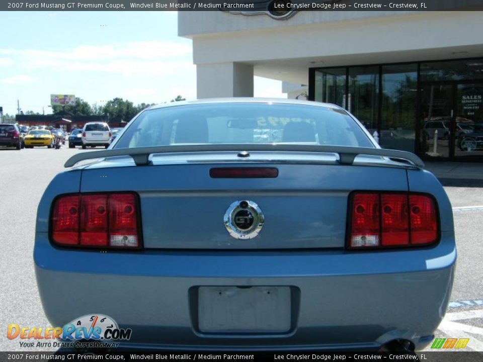 2007 Ford Mustang GT Premium Coupe Windveil Blue Metallic / Medium Parchment Photo #4