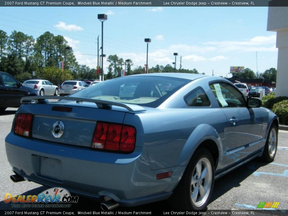 2007 Ford Mustang GT Premium Coupe Windveil Blue Metallic / Medium Parchment Photo #5