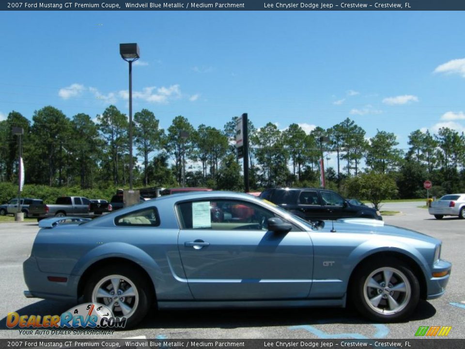 2007 Ford Mustang GT Premium Coupe Windveil Blue Metallic / Medium Parchment Photo #6