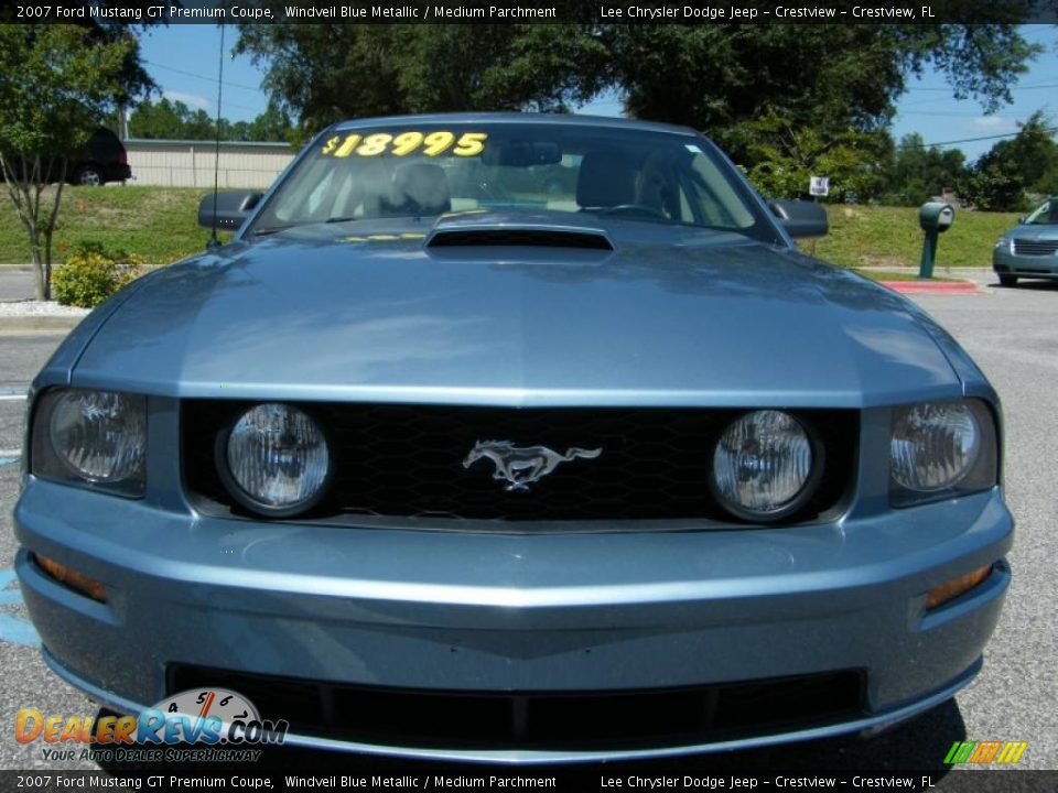 2007 Ford Mustang GT Premium Coupe Windveil Blue Metallic / Medium Parchment Photo #8