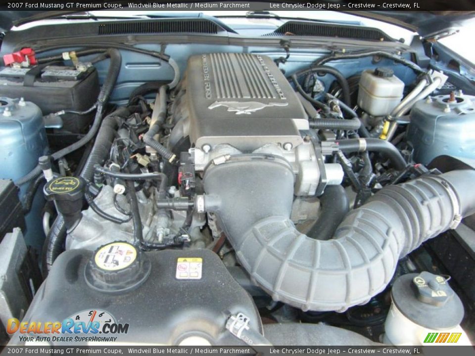 2007 Ford Mustang GT Premium Coupe Windveil Blue Metallic / Medium Parchment Photo #26