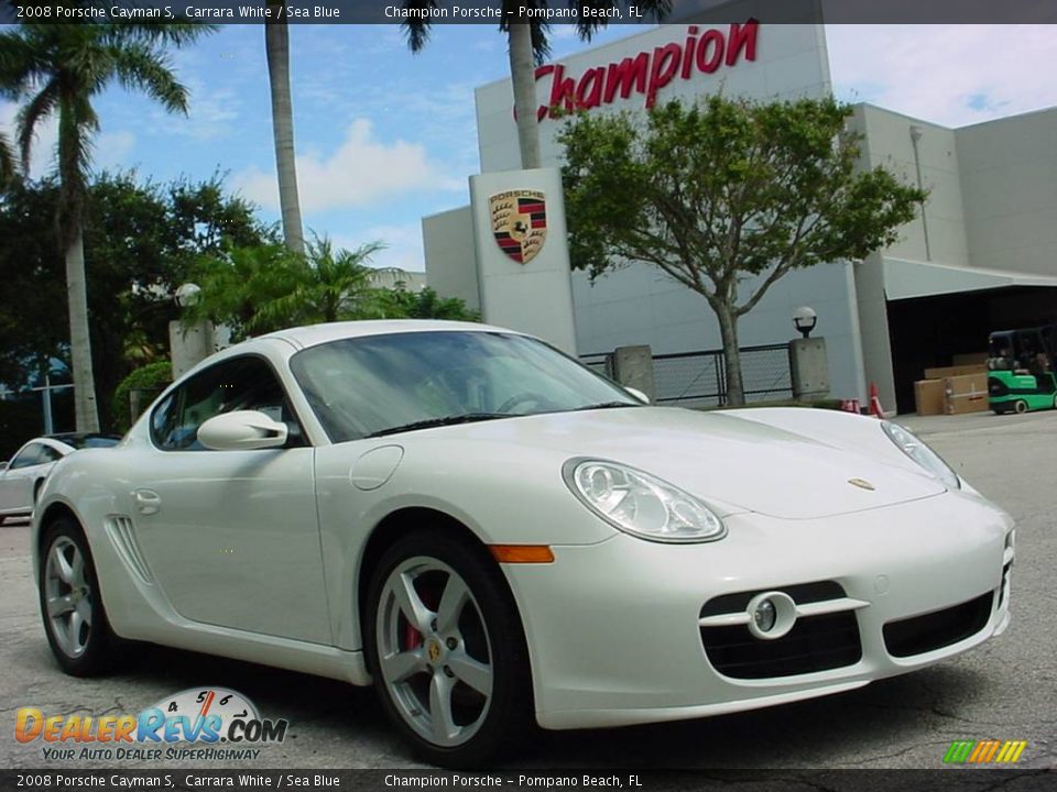 2008 Porsche Cayman S Carrara White / Sea Blue Photo #1