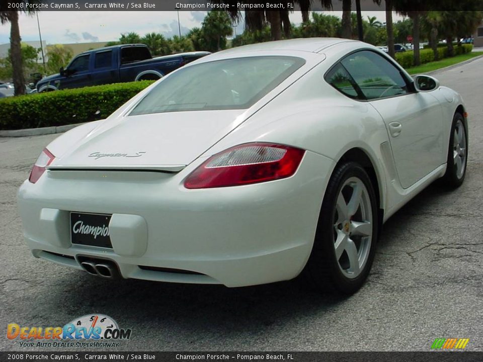 2008 Porsche Cayman S Carrara White / Sea Blue Photo #3