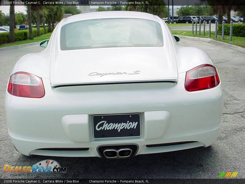 2008 Porsche Cayman S Carrara White / Sea Blue Photo #4