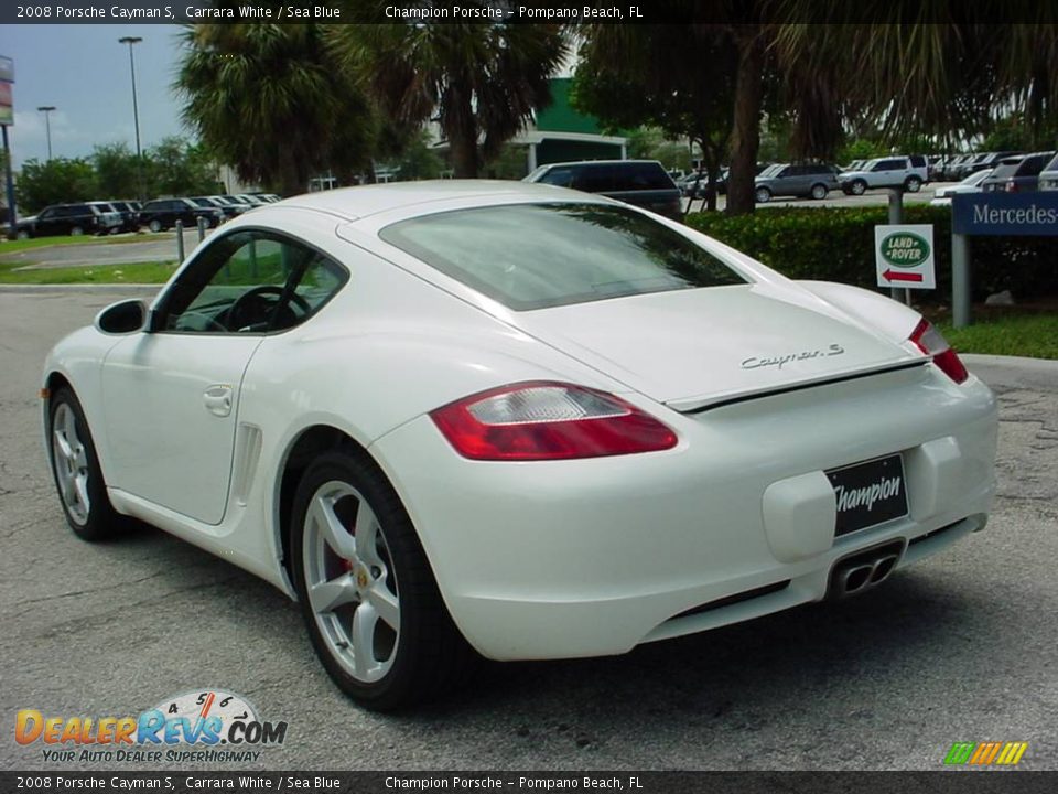 2008 Porsche Cayman S Carrara White / Sea Blue Photo #5