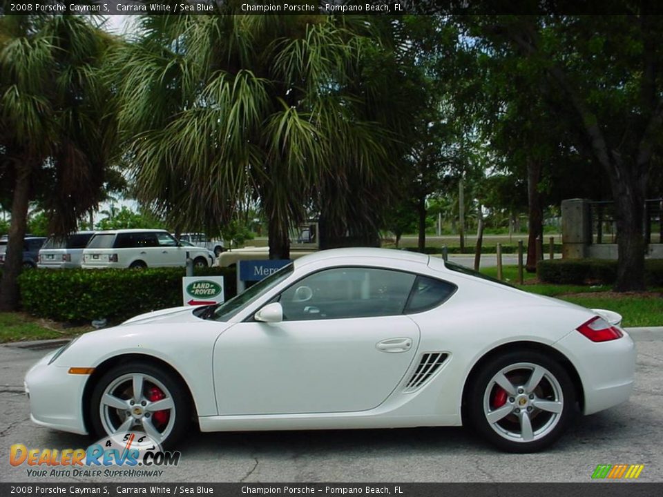 2008 Porsche Cayman S Carrara White / Sea Blue Photo #6