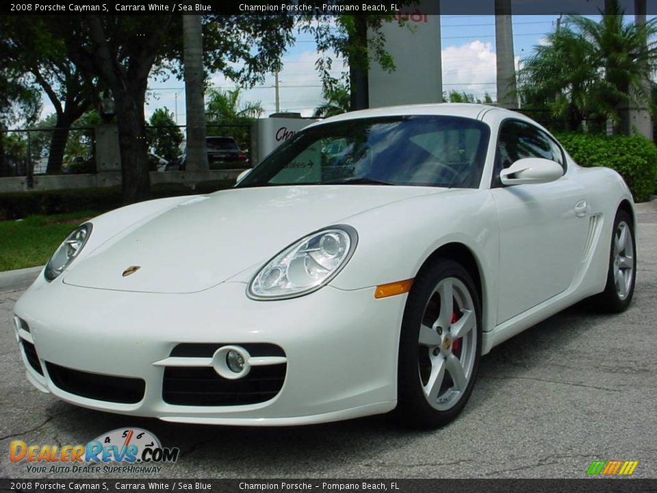 2008 Porsche Cayman S Carrara White / Sea Blue Photo #7
