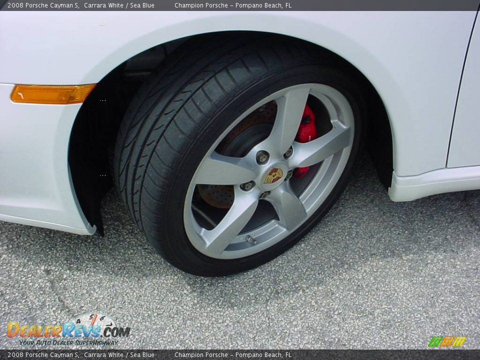 2008 Porsche Cayman S Carrara White / Sea Blue Photo #14
