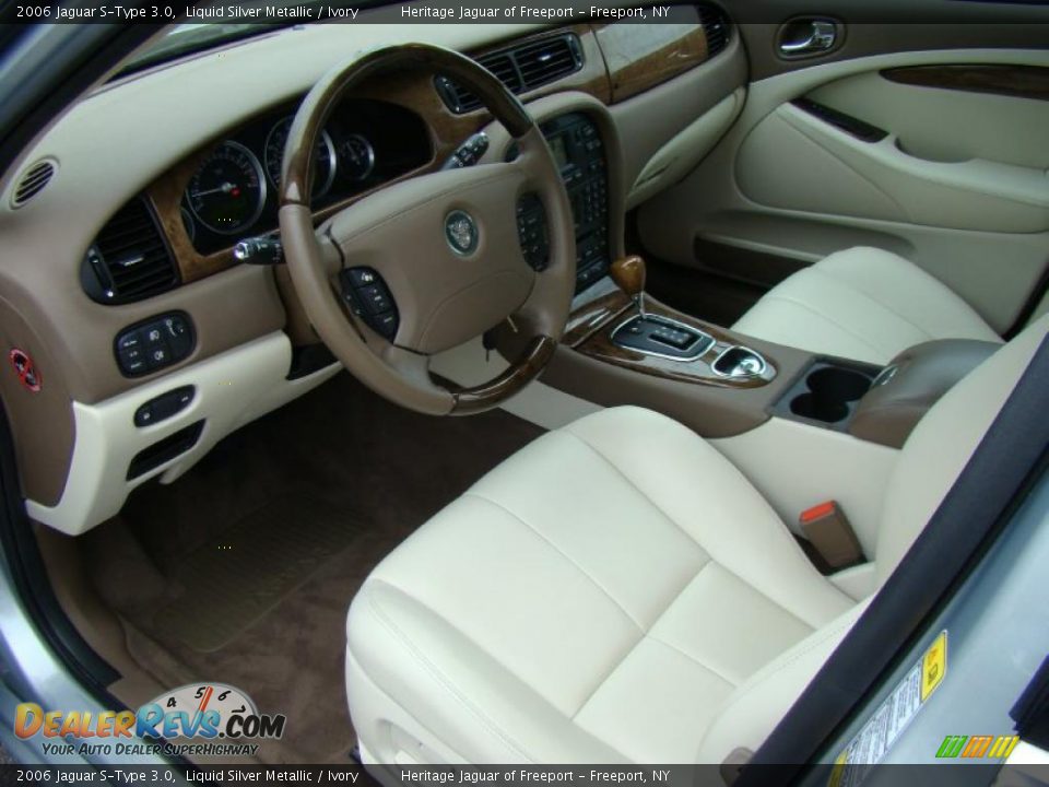 2006 Jaguar S-Type 3.0 Liquid Silver Metallic / Ivory Photo #12
