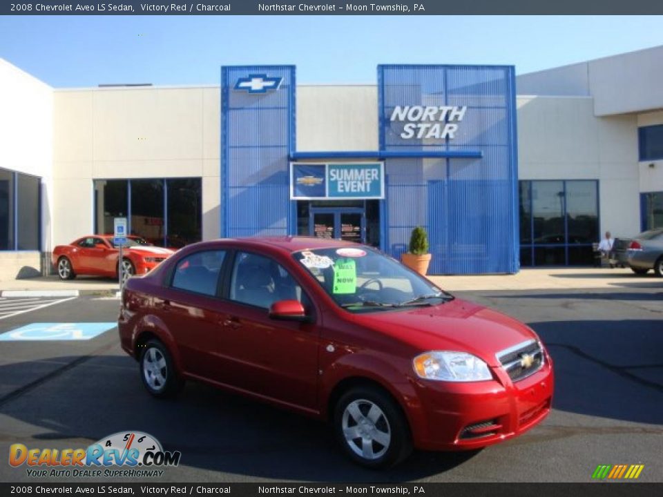 2008 Chevrolet Aveo LS Sedan Victory Red / Charcoal Photo #1