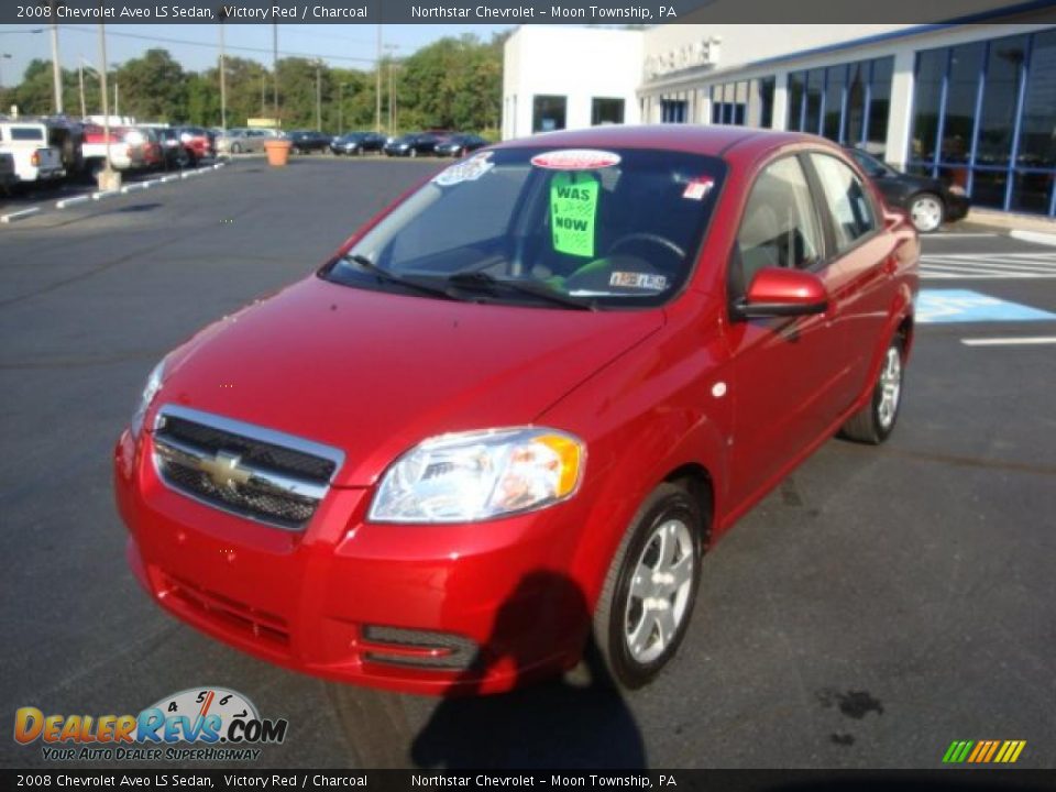 2008 Chevrolet Aveo LS Sedan Victory Red / Charcoal Photo #7