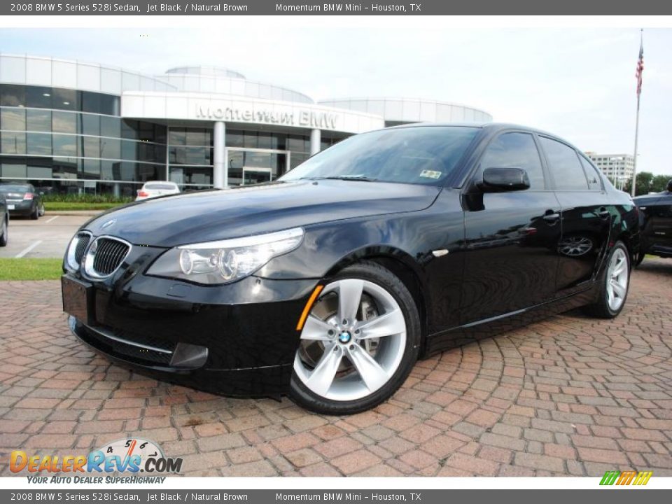 2008 BMW 5 Series 528i Sedan Jet Black / Natural Brown Photo #1