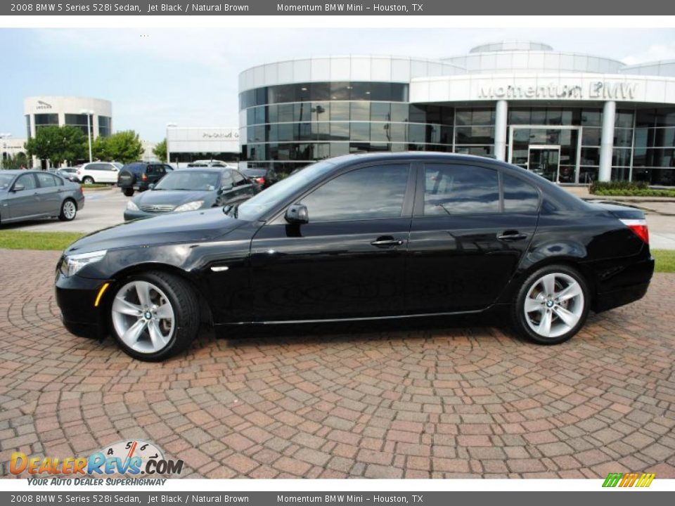 2008 BMW 5 Series 528i Sedan Jet Black / Natural Brown Photo #2