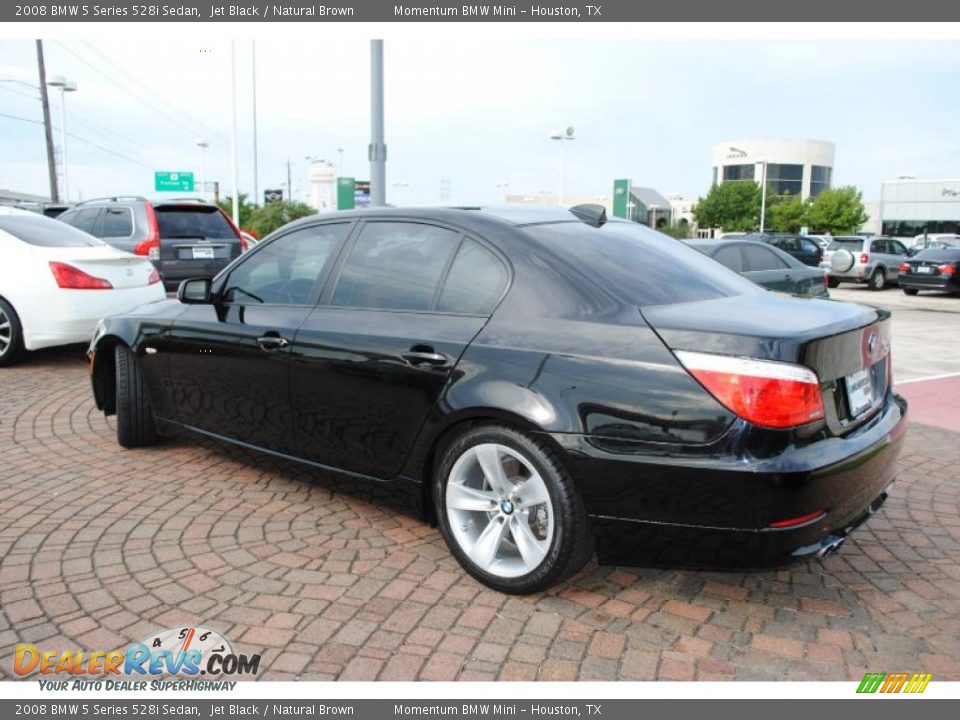 2008 BMW 5 Series 528i Sedan Jet Black / Natural Brown Photo #3