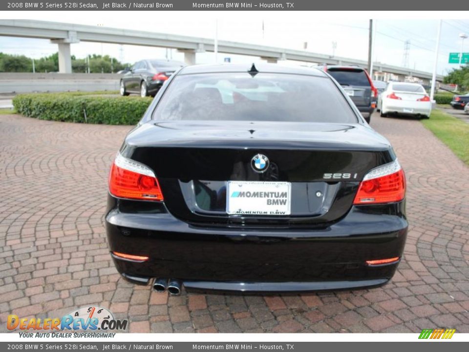 2008 BMW 5 Series 528i Sedan Jet Black / Natural Brown Photo #4