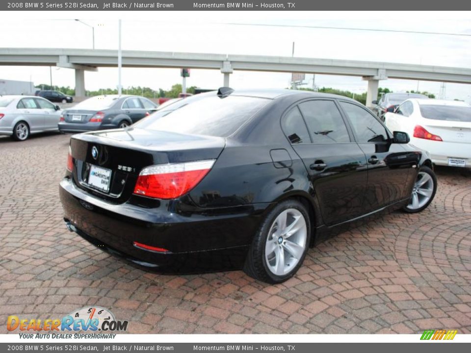 2008 BMW 5 Series 528i Sedan Jet Black / Natural Brown Photo #5