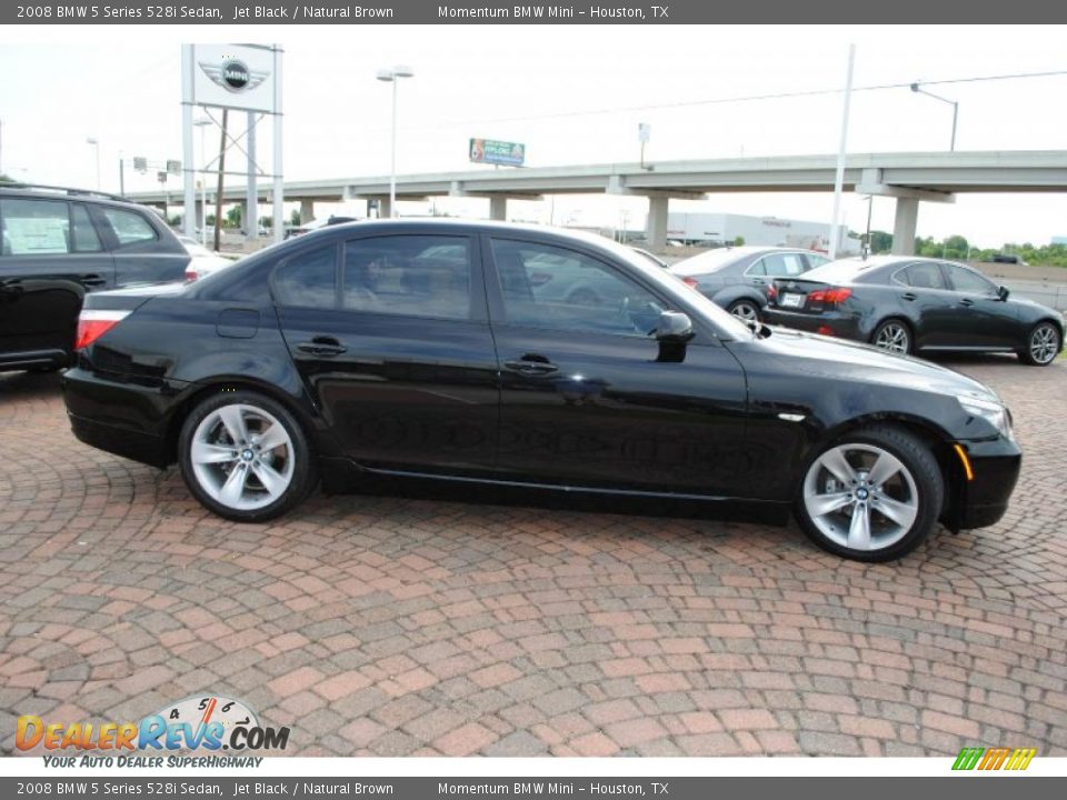 2008 BMW 5 Series 528i Sedan Jet Black / Natural Brown Photo #6