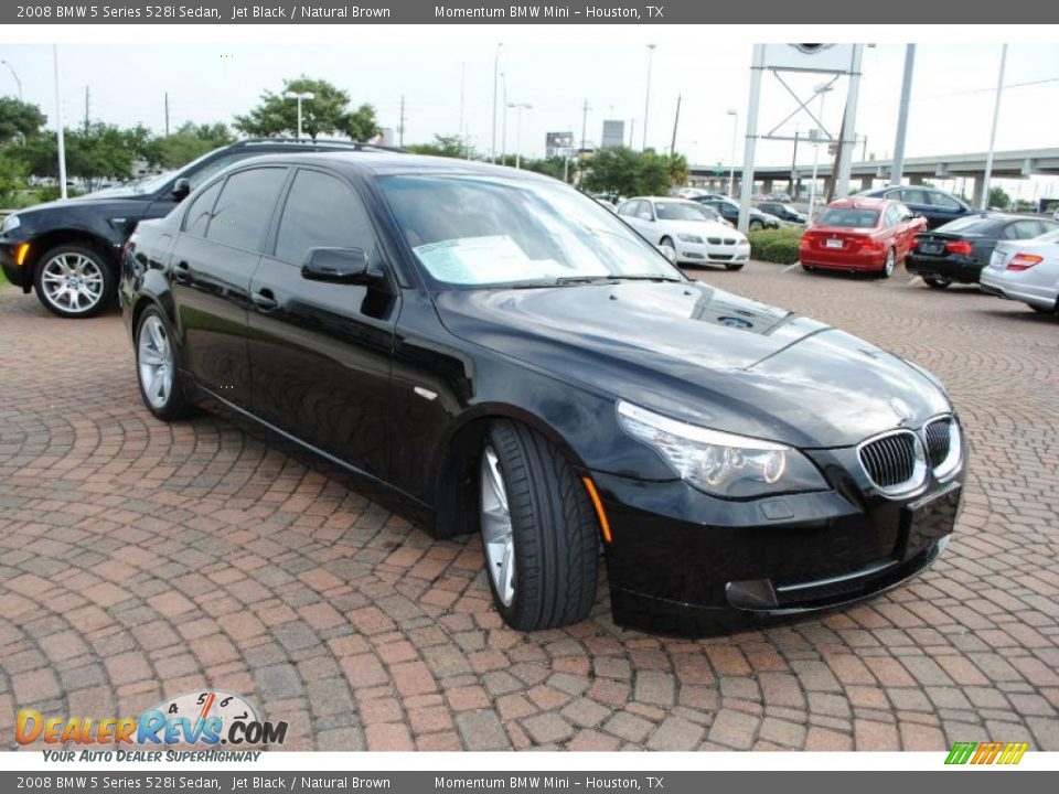 2008 BMW 5 Series 528i Sedan Jet Black / Natural Brown Photo #7