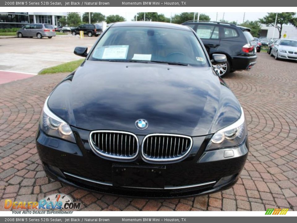 2008 BMW 5 Series 528i Sedan Jet Black / Natural Brown Photo #8