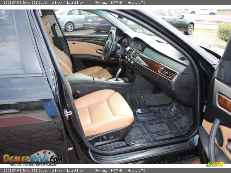 2008 BMW 5 Series 528i Sedan Jet Black / Natural Brown Photo #9