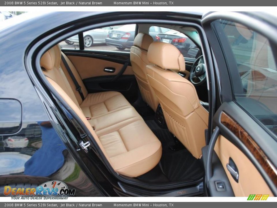 2008 BMW 5 Series 528i Sedan Jet Black / Natural Brown Photo #10