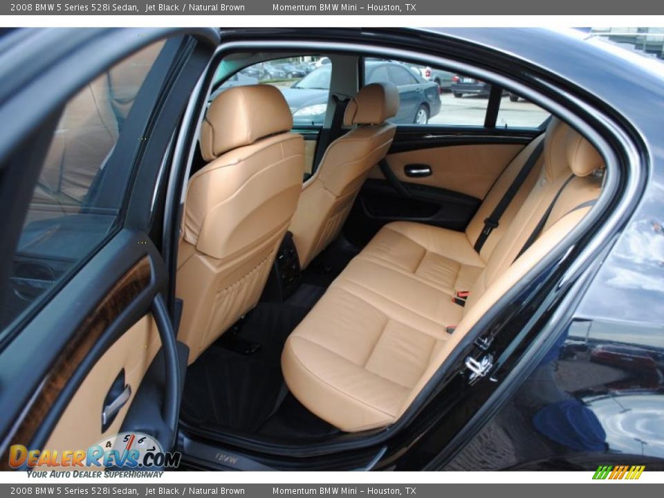 2008 BMW 5 Series 528i Sedan Jet Black / Natural Brown Photo #12