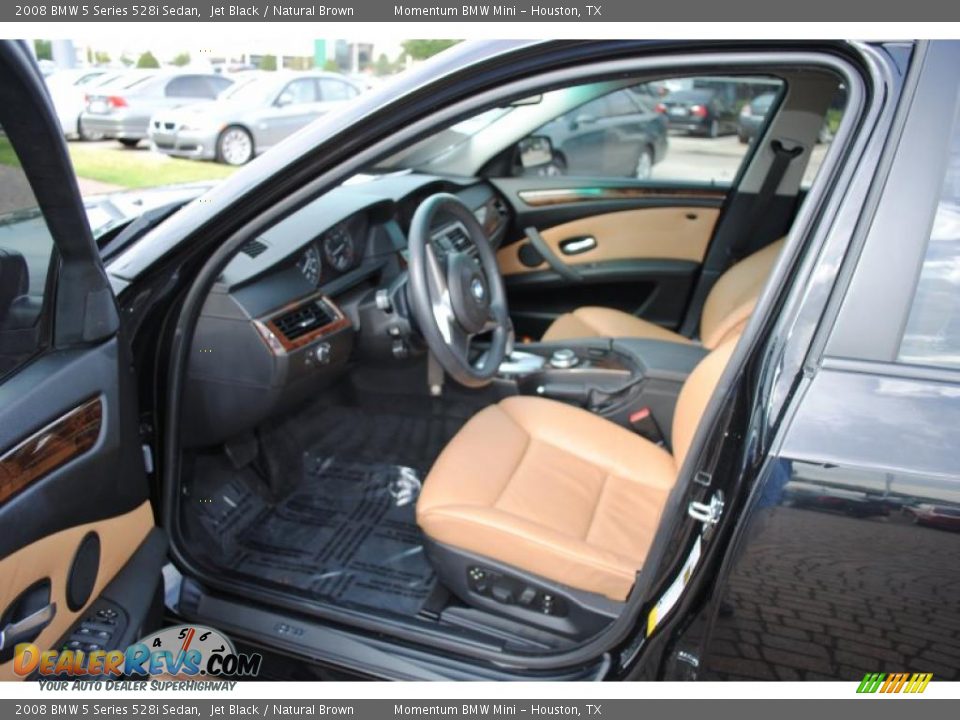 2008 BMW 5 Series 528i Sedan Jet Black / Natural Brown Photo #13