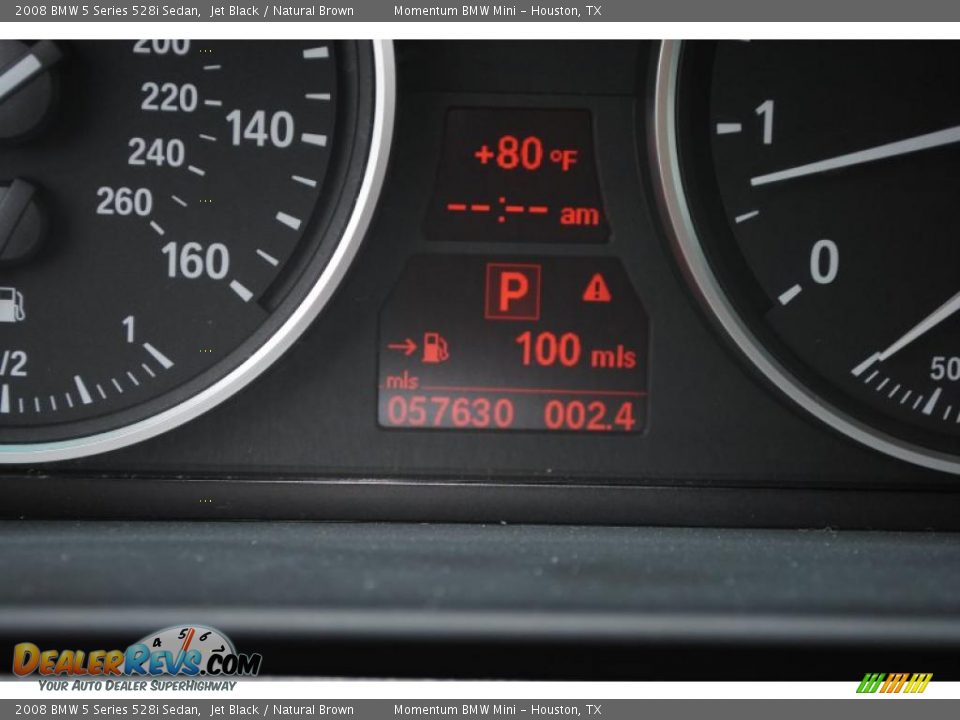 2008 BMW 5 Series 528i Sedan Jet Black / Natural Brown Photo #17